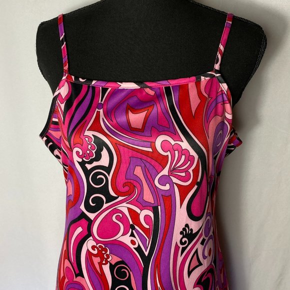 No Boundaries Retro Pink and Purple Slip Over Maxi Dress with Straps Juniors LG - Picture 6 of 7